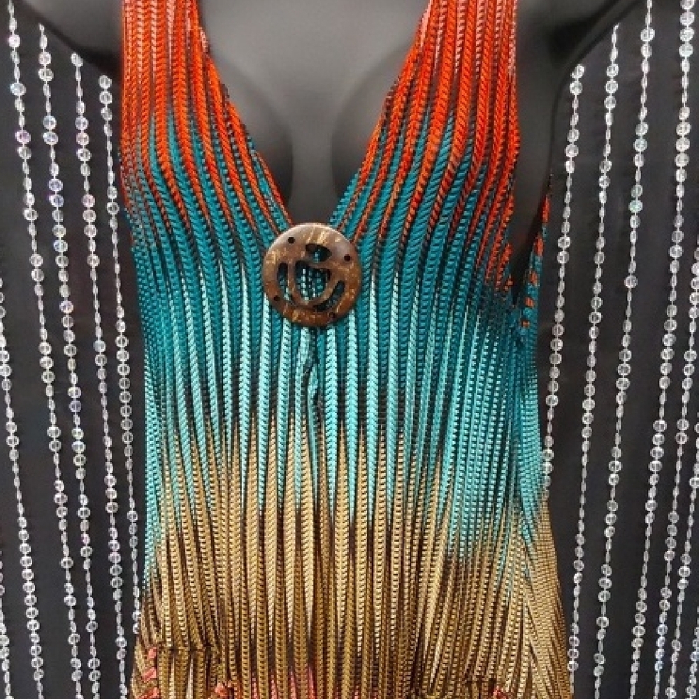 Multicolor Sleeveless Knit Women's Top/Beach Cover Up - Picture 4 of 4